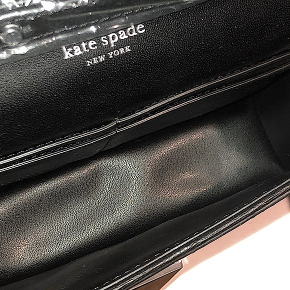 KATE SPADE Black and Silver Slide Lock Clutch Crossbody Bag Silver Accents NWOT - Picture 13 of 17